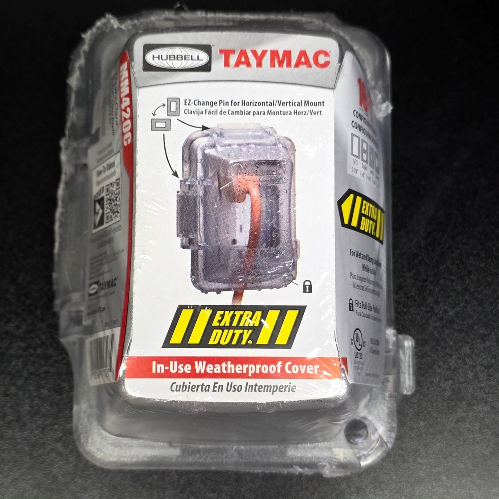 TayMac In-Use Weatherproof Cover Clear MM420C Extra Duty 1-Gang 16-in-1 Outlet